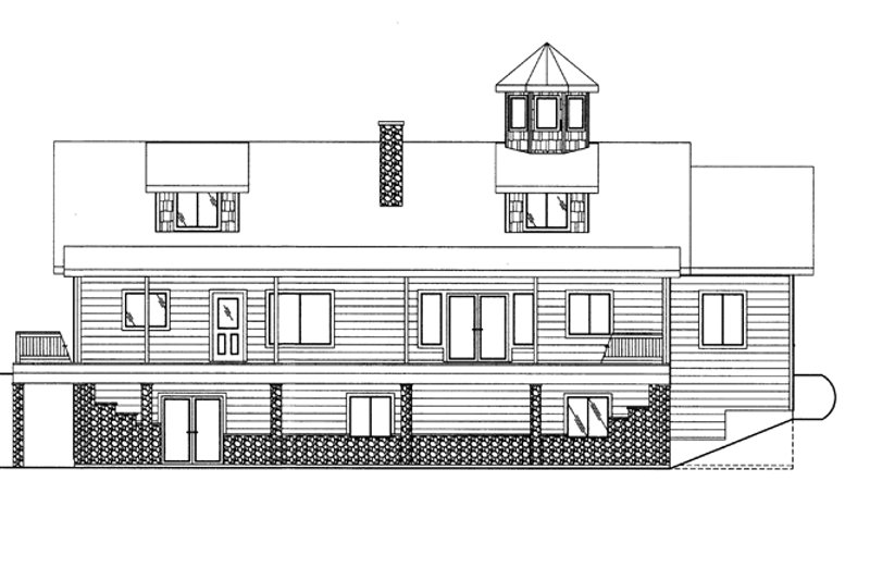 House Blueprint - Exterior - Rear Elevation 4 for Colonial House Plan #117-845 - 6 bed, 3 bath