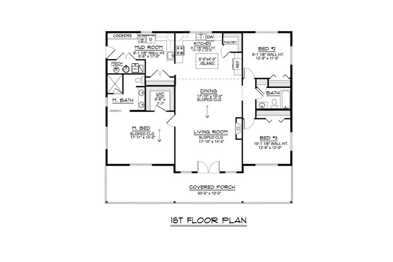 House Design - Floor Plan - Main Floor for Contemporary House Plan #1064-290 - 3 bed, 2 bath