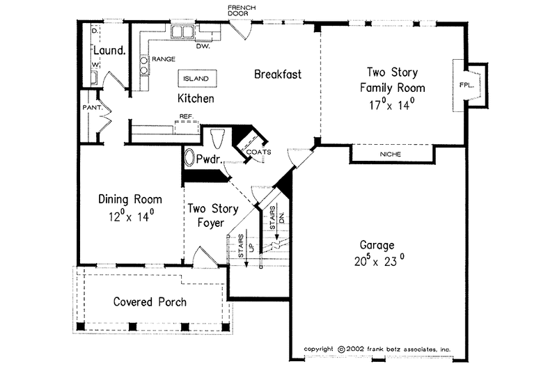 Home Plan - Floor Plan - Main Floor for Colonial House Plan #927-649 - 4 bed, 2.5 bath