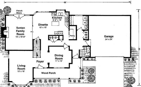 Architectural House Design - Victorian Floor Plan - Main Floor Plan #981-21