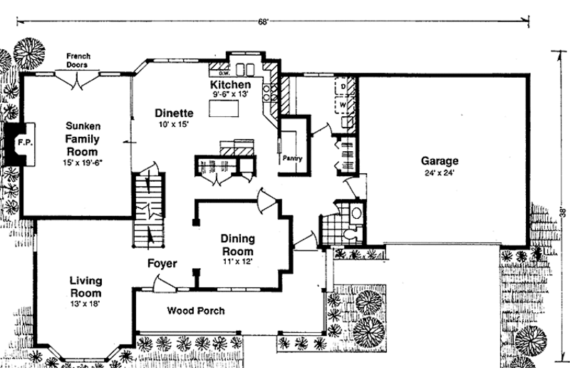 Dream House Plan - Floor Plan - Main Floor for Victorian House Plan #981-21 - 3 bed, 2.5 bath