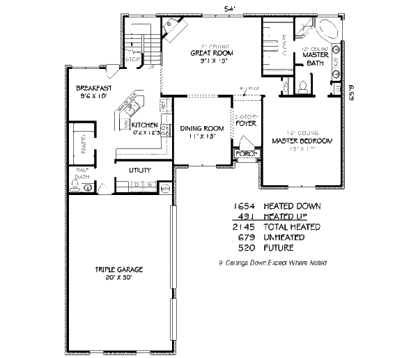 European Floor Plan - Main Floor Plan #424-108