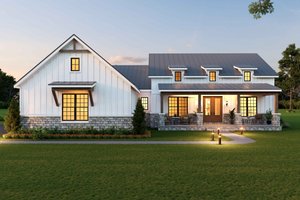 House Blueprint - Exterior - Front Elevation for Farmhouse House Plan #932-1464 - 3 bed, 3.5 bath