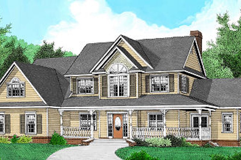 Architectural House Design - Country Exterior - Front Elevation Plan #11-226