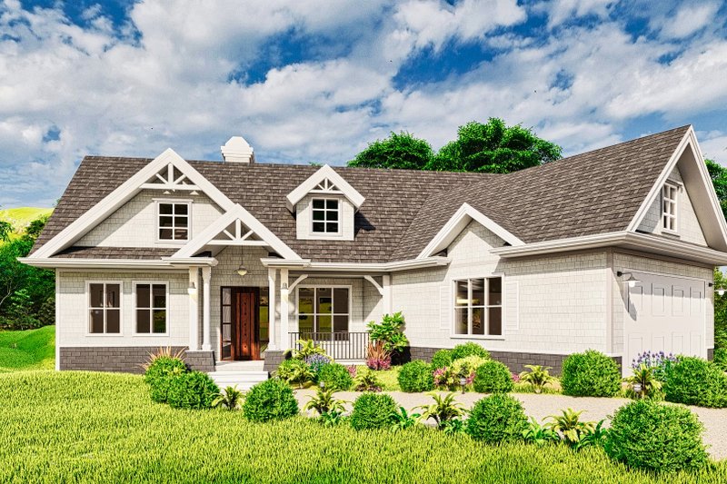 Dream House Plan - Craftsman Exterior - Front Elevation Plan #54-426