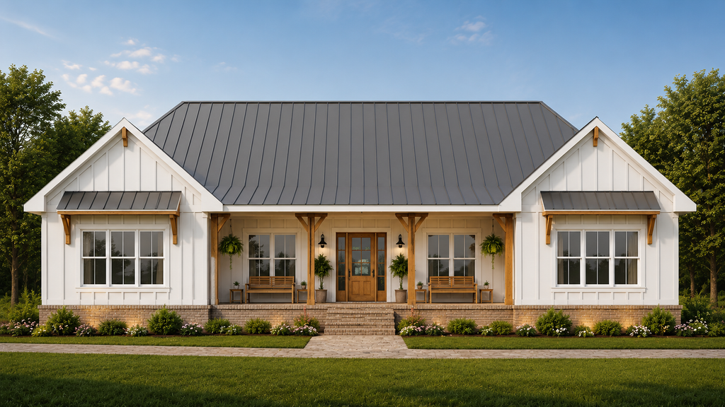 Exterior - Front Elevation 2 for Farmhouse House Plan #1117-51 - 3 bed, 3 bath