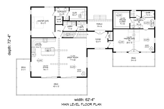 Floor Plan - Main Floor for Farmhouse House Plan #932-551 - 4 bed, 4.5 bath