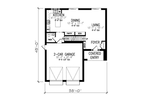 Floor Plan - Main Floor for Traditional House Plan #497-65 - 4 bed, 2.5 bath