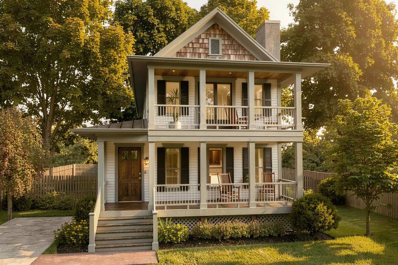 Architectural House Design - Exterior - Front Elevation 2 for Craftsman House Plan #79-355 - 4 bed, 3.5 bath