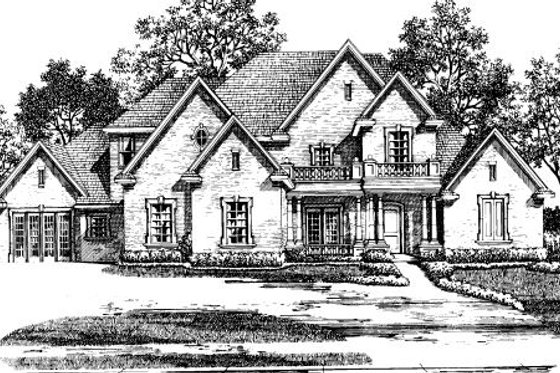 Exterior - Front Elevation for European House Plan #141-292 - 5 bed, 4.5 bath