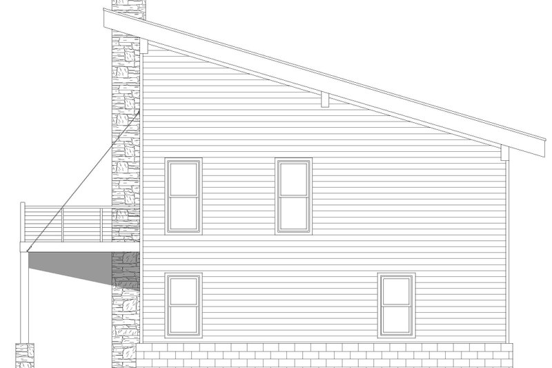 Home Plan - Exterior - Rear Elevation for Contemporary House Plan #932-666 - 3 bed, 2.5 bath