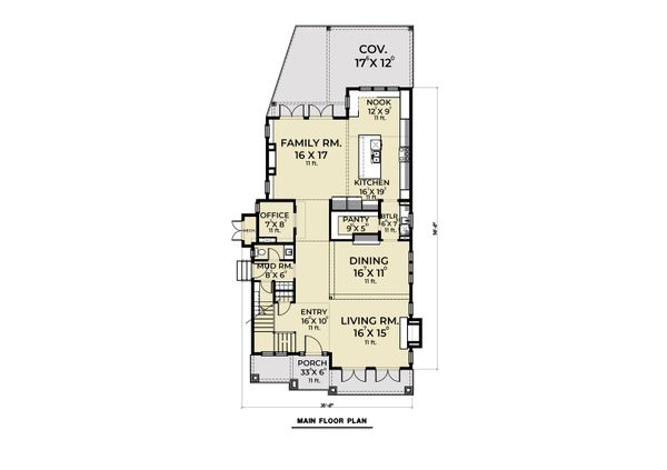 House Blueprint - Farmhouse Floor Plan - Main Floor Plan #1070-112