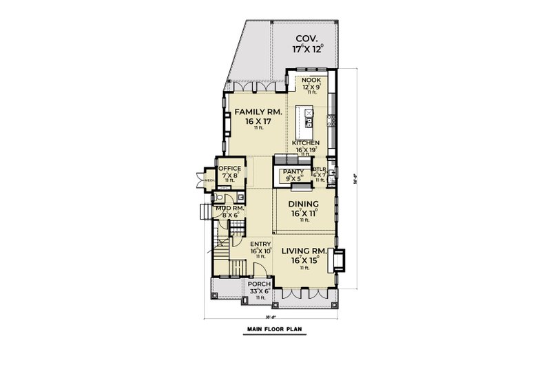 Dream House Plan - Floor Plan - Main Floor for Farmhouse House Plan #1070-112 - 5 bed, 5.5 bath