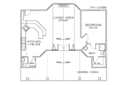 Craftsman Style House Plan - 1 Beds 2 Baths 932 Sq/Ft Plan #8-147 