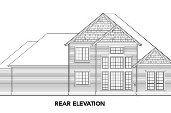 Exterior - Rear Elevation for Traditional House Plan #48-326 - 3 bed, 2.5 bath