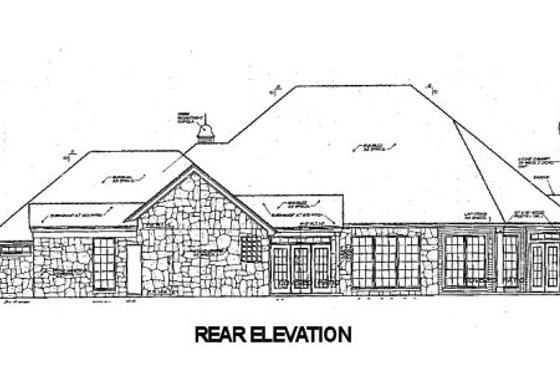 Exterior - Rear Elevation for European House Plan #310-629 - 4 bed, 2.5 bath