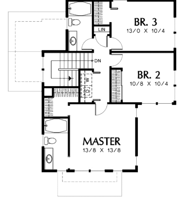 House Plan Design - Craftsman Floor Plan - Upper Floor Plan #48-438