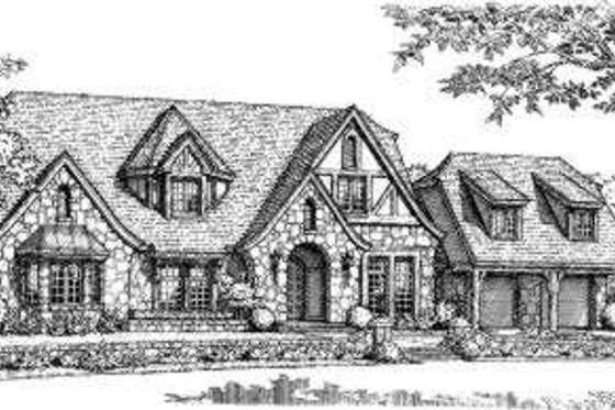 Exterior - Front Elevation for European House Plan #310-189 - 4 bed, 3.5 bath