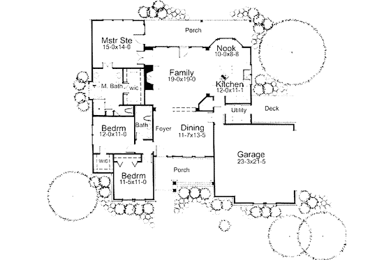 Floor Plan - Main Floor for Southern House Plan #120-154 - 3 bed, 2 bath