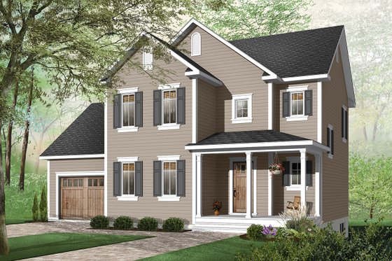 Exterior - Front Elevation 4 for Country House Plan #23-581 - 3 bed, 1.5 bath