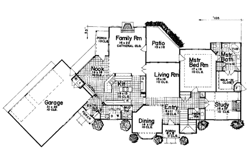 House Design - Floor Plan - Main Floor for European House Plan #52-129 - 4 bed, 5 bath