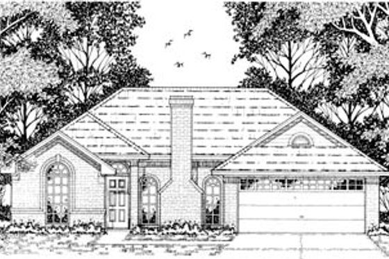 Exterior - Front Elevation for European House Plan #42-147 - 3 bed, 2 bath