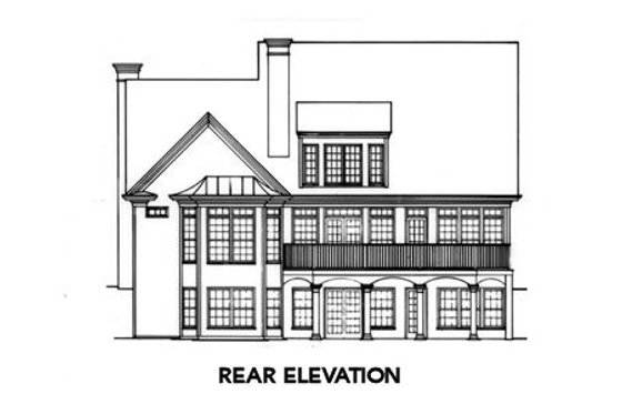 Exterior - Rear Elevation for Colonial House Plan #429-15 - 4 bed, 3.5 bath