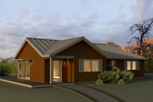 Ranch Exterior - Front Elevation Plan #497-12