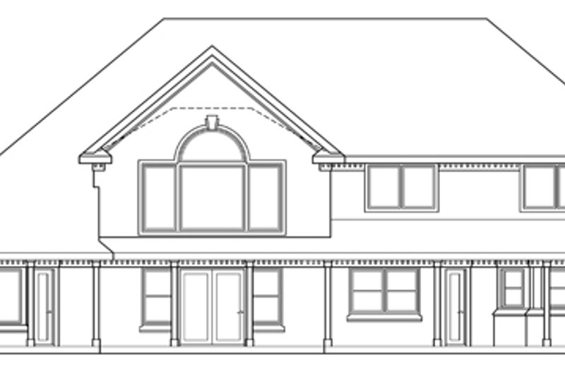 Home Plan - Exterior - Rear Elevation for European House Plan #124-339 - 3 bed, 3.5 bath