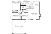 Ranch Style House Plan - 3 Beds 2 Baths 1040 Sq/Ft Plan #1-151 