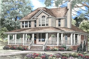 Country Exterior - Front Elevation Plan #17-242