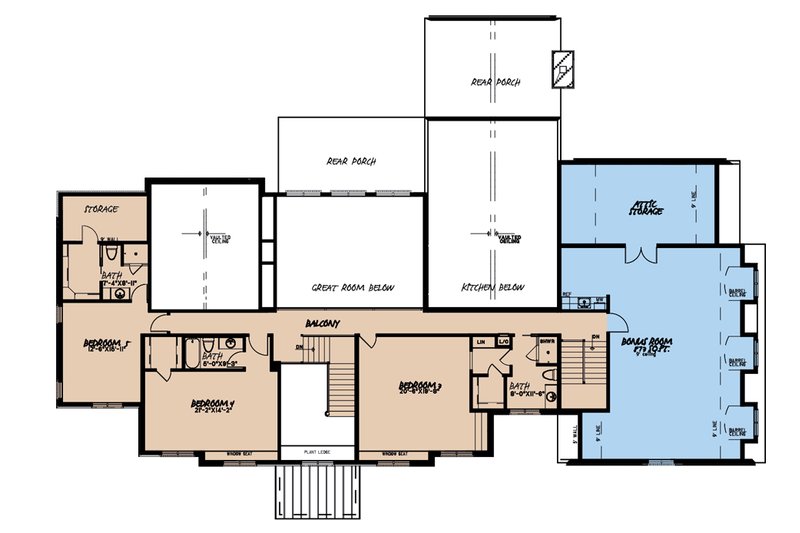 Dream House Plan - Floor Plan - Upper Floor for European House Plan #923-185 - 5 bed, 5.5 bath