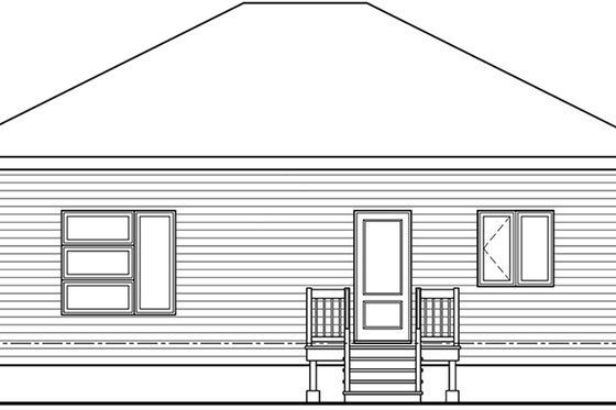 Exterior - Rear Elevation for Contemporary House Plan #23-2714 - 2 bed, 1 bath