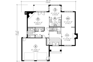 Floor Plan - Main Floor for Traditional House Plan #25-2249 - 3 bed, 2.5 bath
