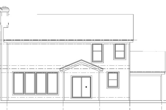 Exterior - Rear Elevation for Traditional House Plan #67-476 - 3 bed, 2.5 bath