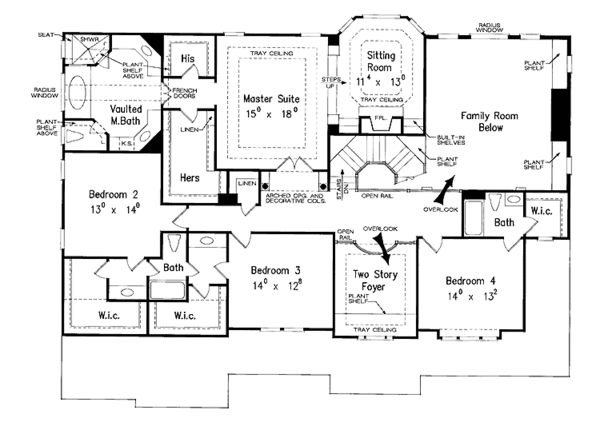 House Design - Colonial Floor Plan - Upper Floor Plan #927-174
