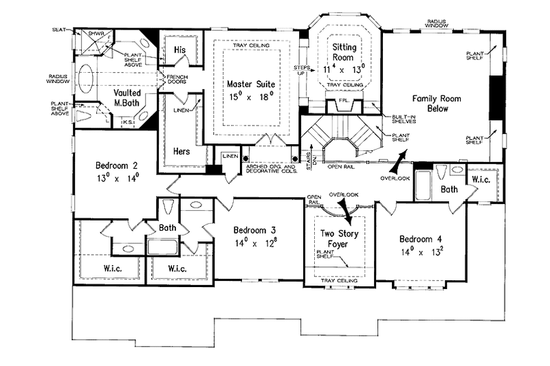 Home Plan - Floor Plan - Upper Floor for Colonial House Plan #927-174 - 5 bed, 4.5 bath
