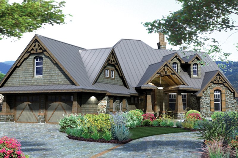 Architectural House Design - Exterior - Front Elevation 5 for Country House Plan #120-243 - 3 bed, 2.5 bath