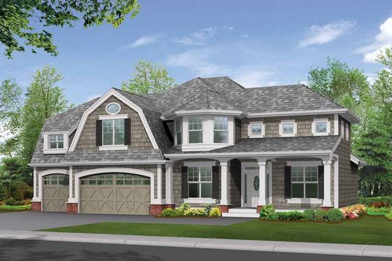 Exterior - Front Elevation 4 for Craftsman House Plan #132-301 - 3 bed, 2.5 bath