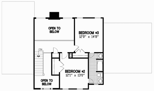 House Design - European Floor Plan - Upper Floor Plan #953-65