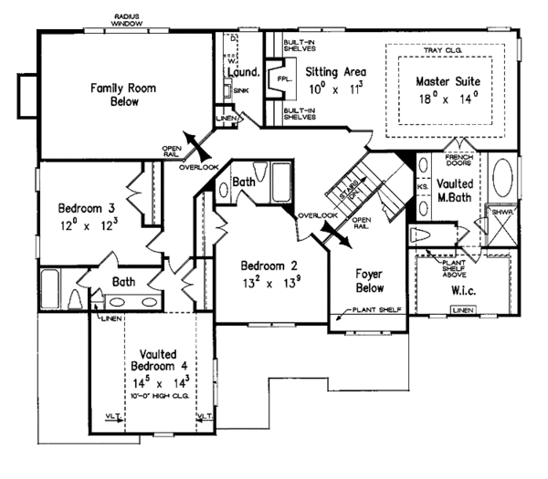 House Design - Colonial Floor Plan - Upper Floor Plan #927-203