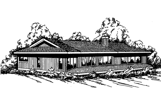 Exterior - Front Elevation 3 for Contemporary House Plan #60-696 - 2 bed, 2 bath