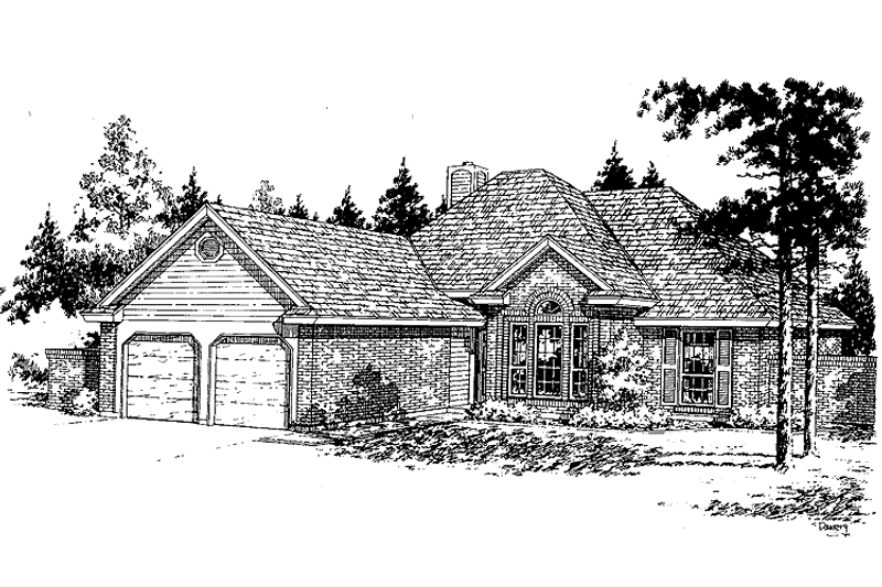 Dream House Plan - Exterior - Front Elevation 3 for Ranch House Plan #310-1224 - 3 bed, 2 bath