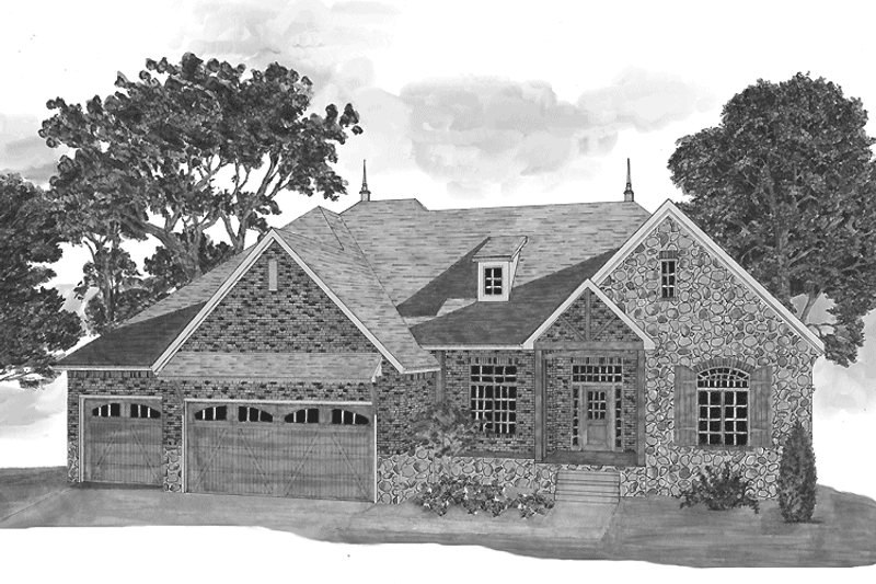 Home Plan - Exterior - Front Elevation 3 for Country House Plan #950-4 - 3 bed, 2 bath