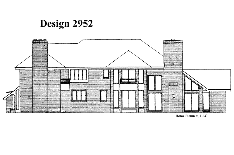 Home Plan - Exterior - Rear Elevation for Contemporary House Plan #72-791 - 4 bed, 5 bath