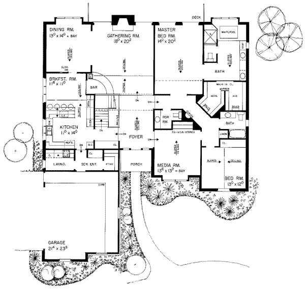 Ranch Floor Plan - Main Floor Plan #72-213