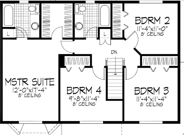 Home Plan - Colonial Floor Plan - Upper Floor Plan #51-753