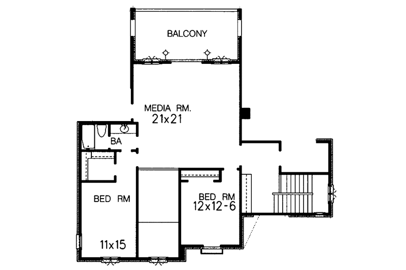 Home Plan - Floor Plan - Upper Floor for Country House Plan #15-371 - 4 bed, 4.5 bath