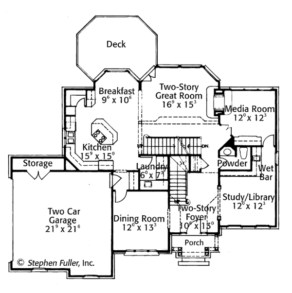 House Design - Colonial Floor Plan - Main Floor Plan #429-378