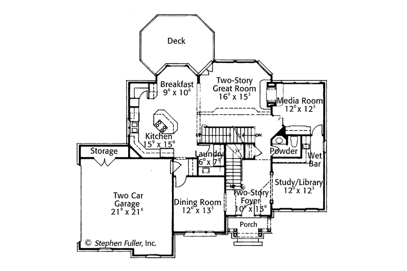 Home Plan - Floor Plan - Main Floor for Colonial House Plan #429-378 - 4 bed, 3.5 bath